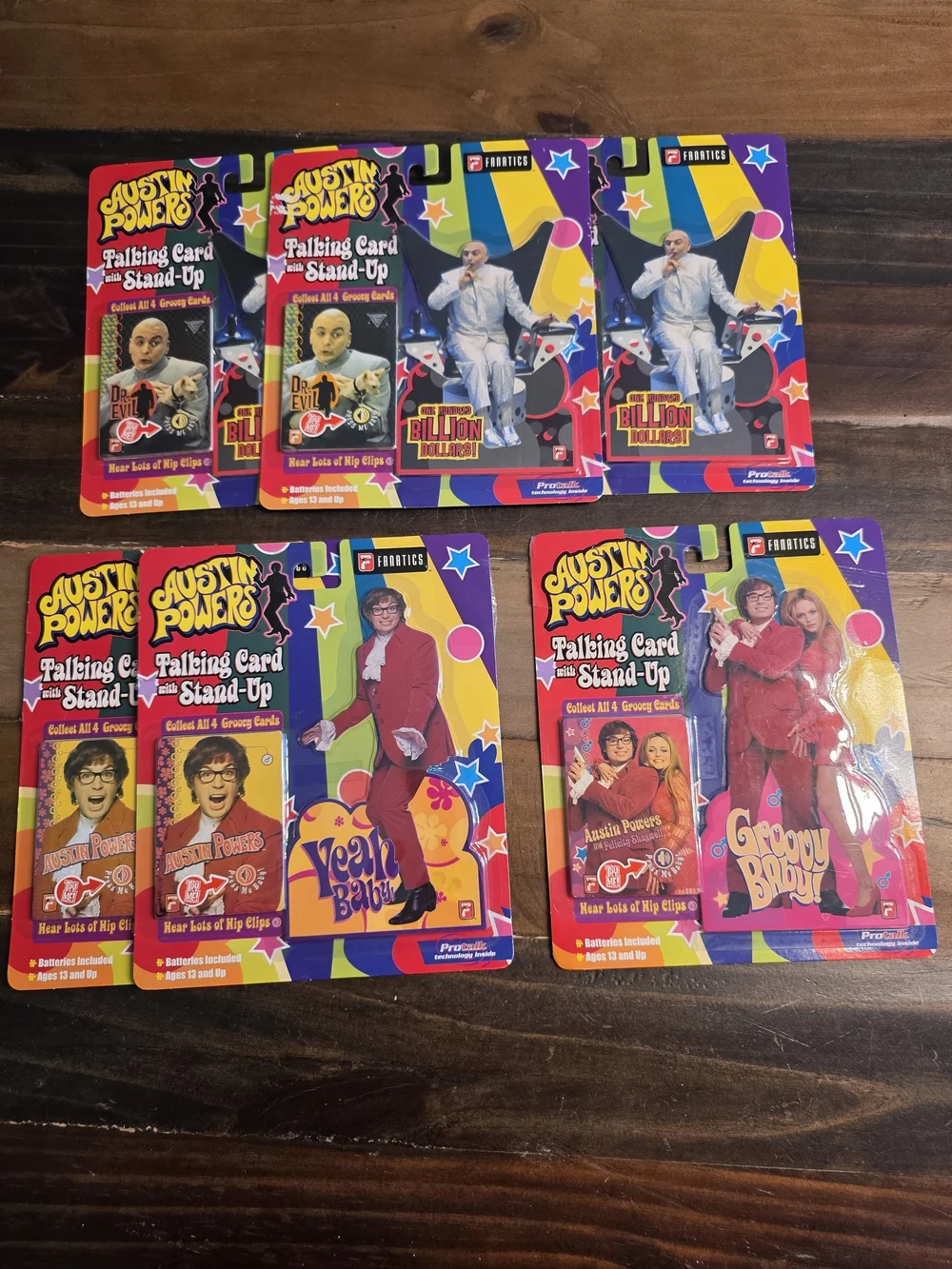 Austin Powers Falling Card Stand-Up Lot - Multi-Color